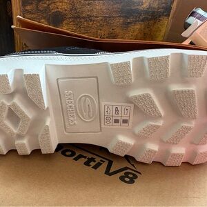 Skechers Black Upper Shoe with White Lug Sole